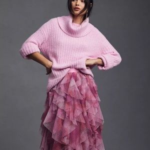 Anthropologie Pink and Purple Layered Skirt